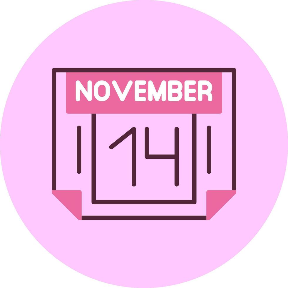 14 November Minimal Mix Circle Icon vector