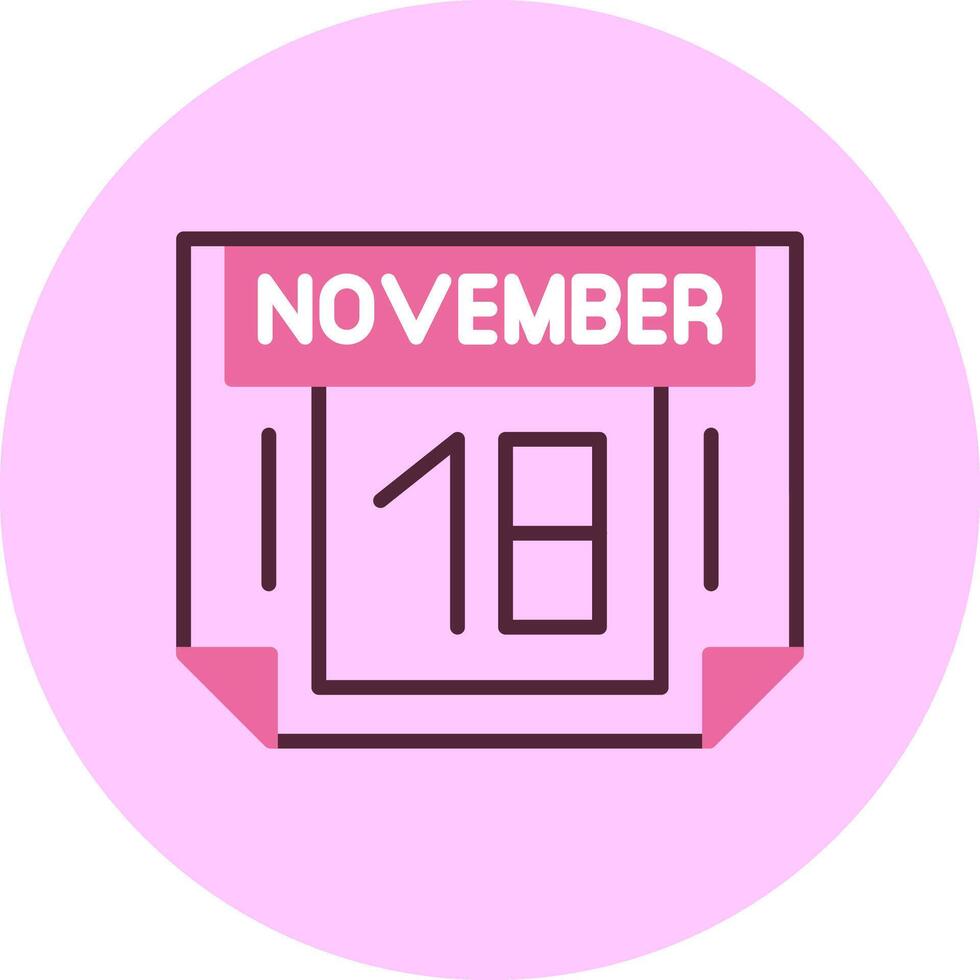 18 November Minimal Mix Circle Icon vector