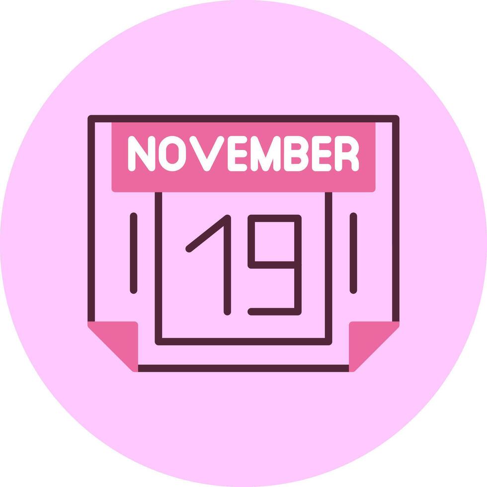19 November Minimal Mix Circle Icon vector