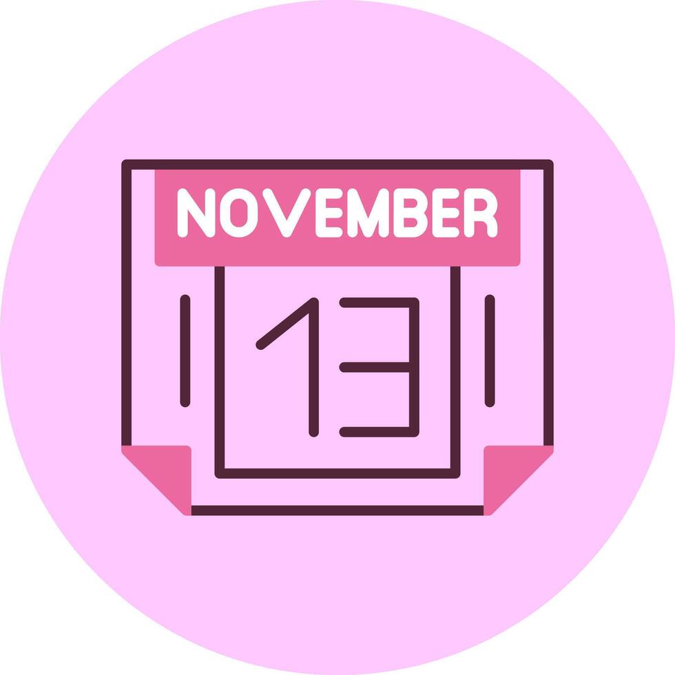 13 November Minimal Mix Circle Icon vector