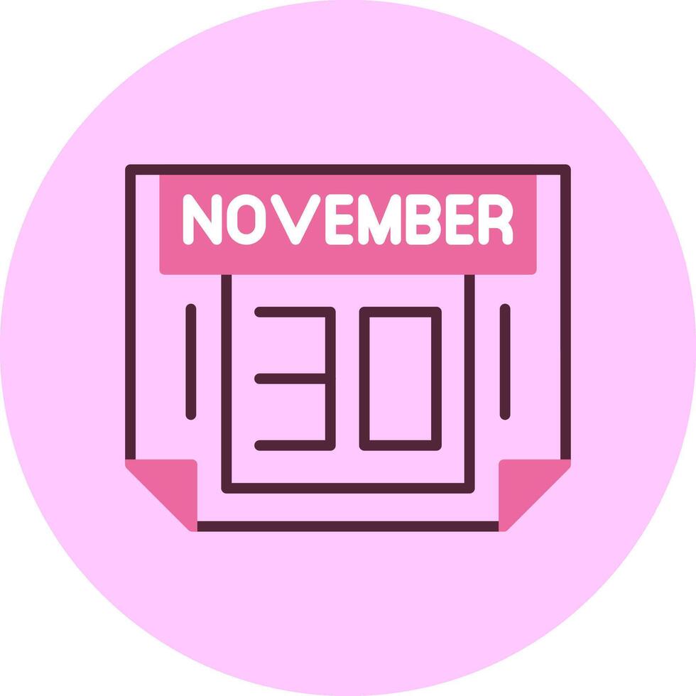 30 November Minimal Mix Circle Icon vector