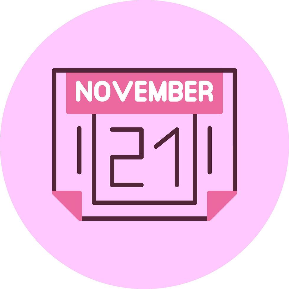 21 November Minimal Mix Circle Icon vector