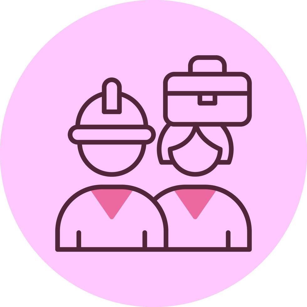 Diverse Work Environment Minimal Mix Circle Icon vector
