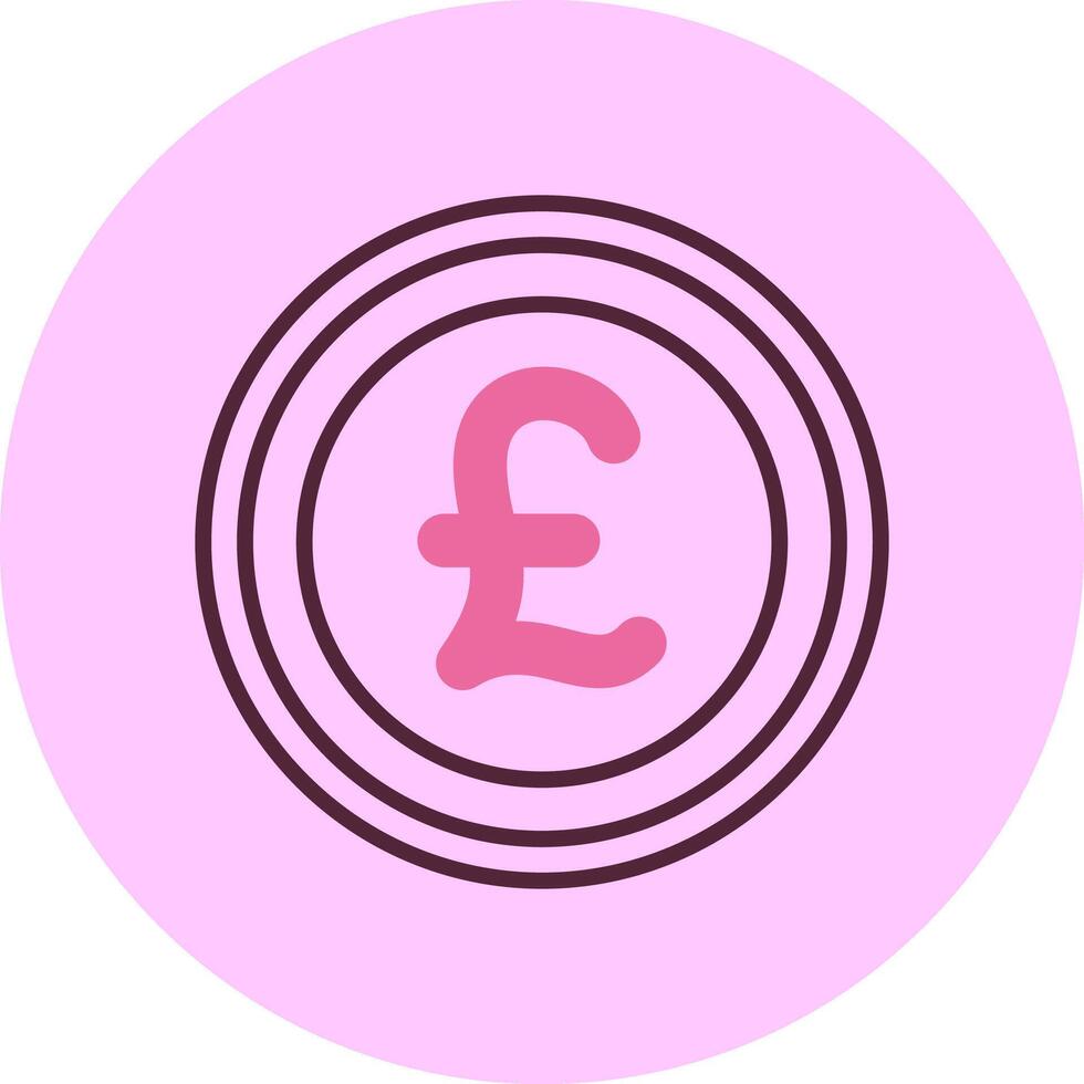 British Pound Sterling Sign Minimal Mix Circle Icon vector