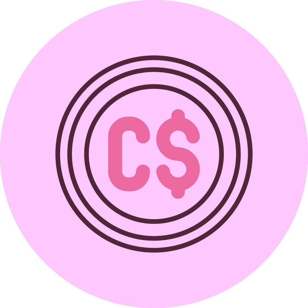 Canadian Dollar Sign Minimal Mix Circle Icon vector
