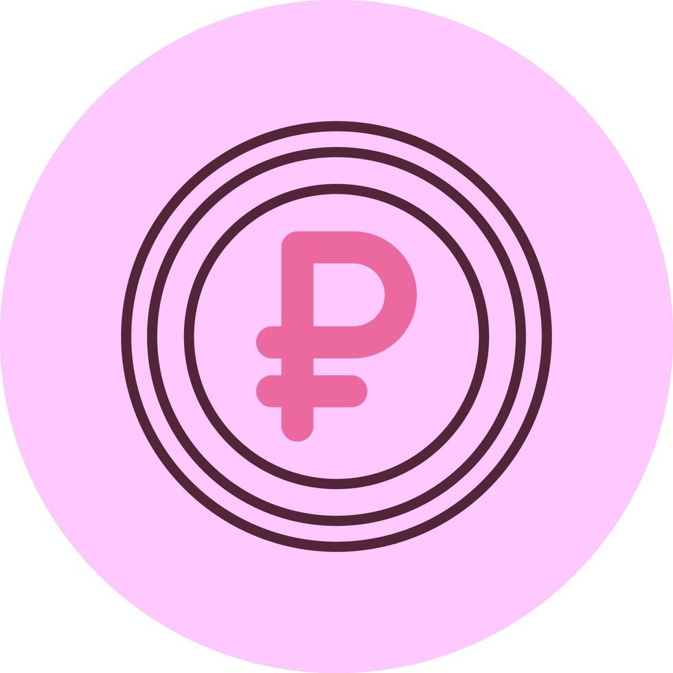 Russian Ruble Sign Minimal Mix Circle Icon vector