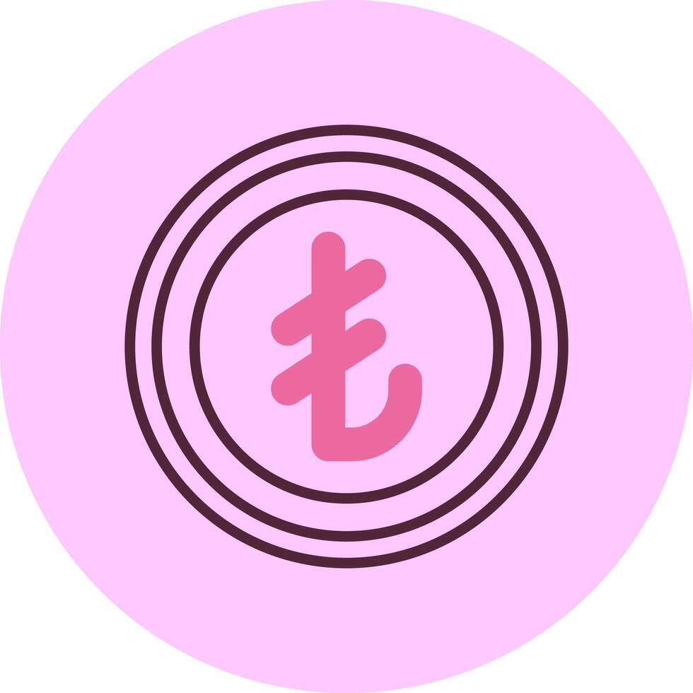 Turkish Lira Sign Minimal Mix Circle Icon vector