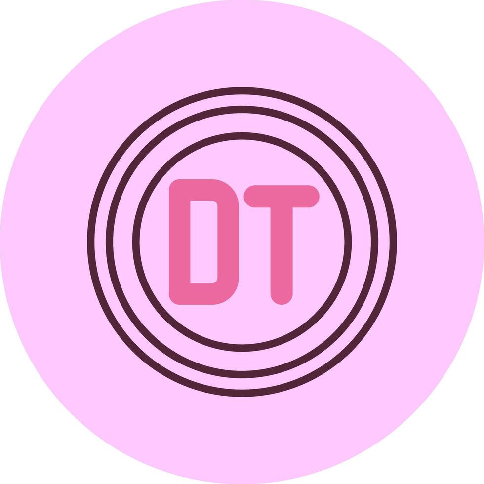 Tunisian Dinar Sign Minimal Mix Circle Icon vector