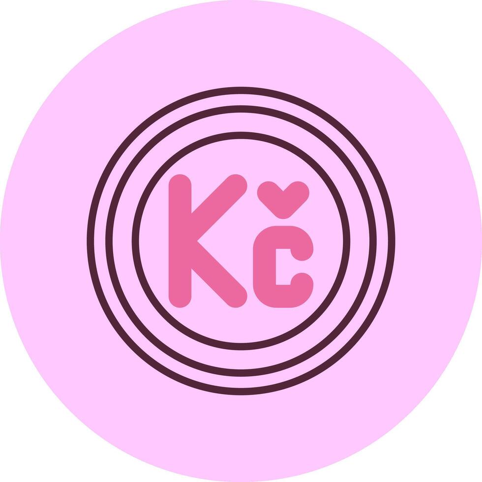 Czech Koruna Sign Minimal Mix Circle Icon vector