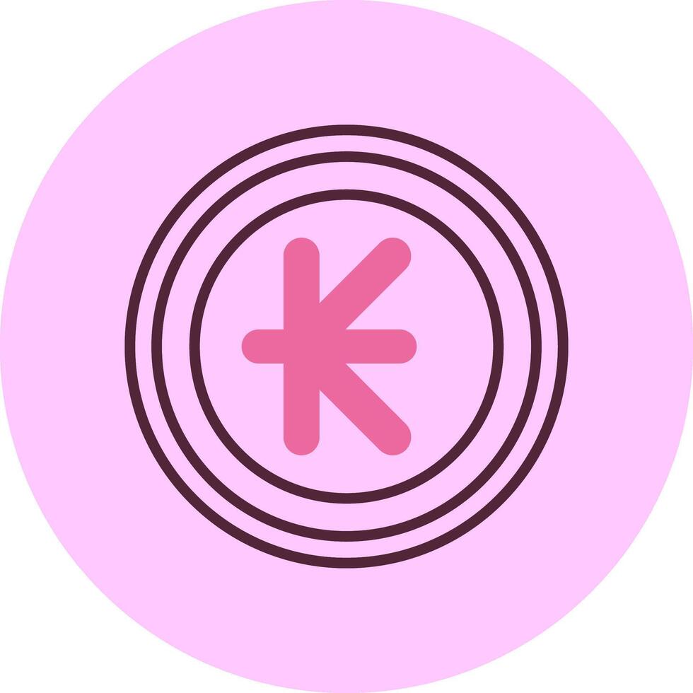 Lao Kip Sign Minimal Mix Circle Icon vector