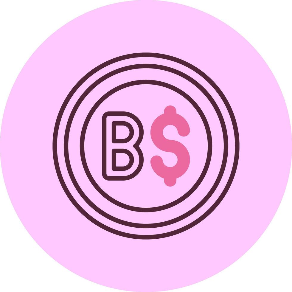 Brunei Dollar Sign Minimal Mix Circle Icon vector