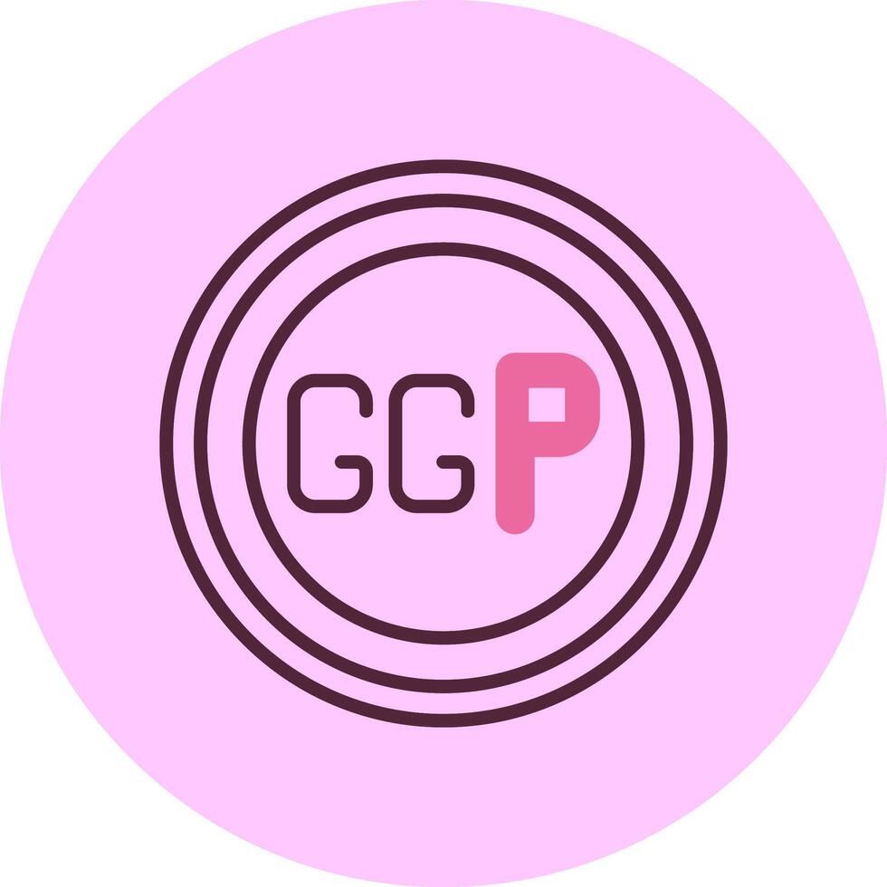 Guernsey Pound Sign Minimal Mix Circle Icon vector
