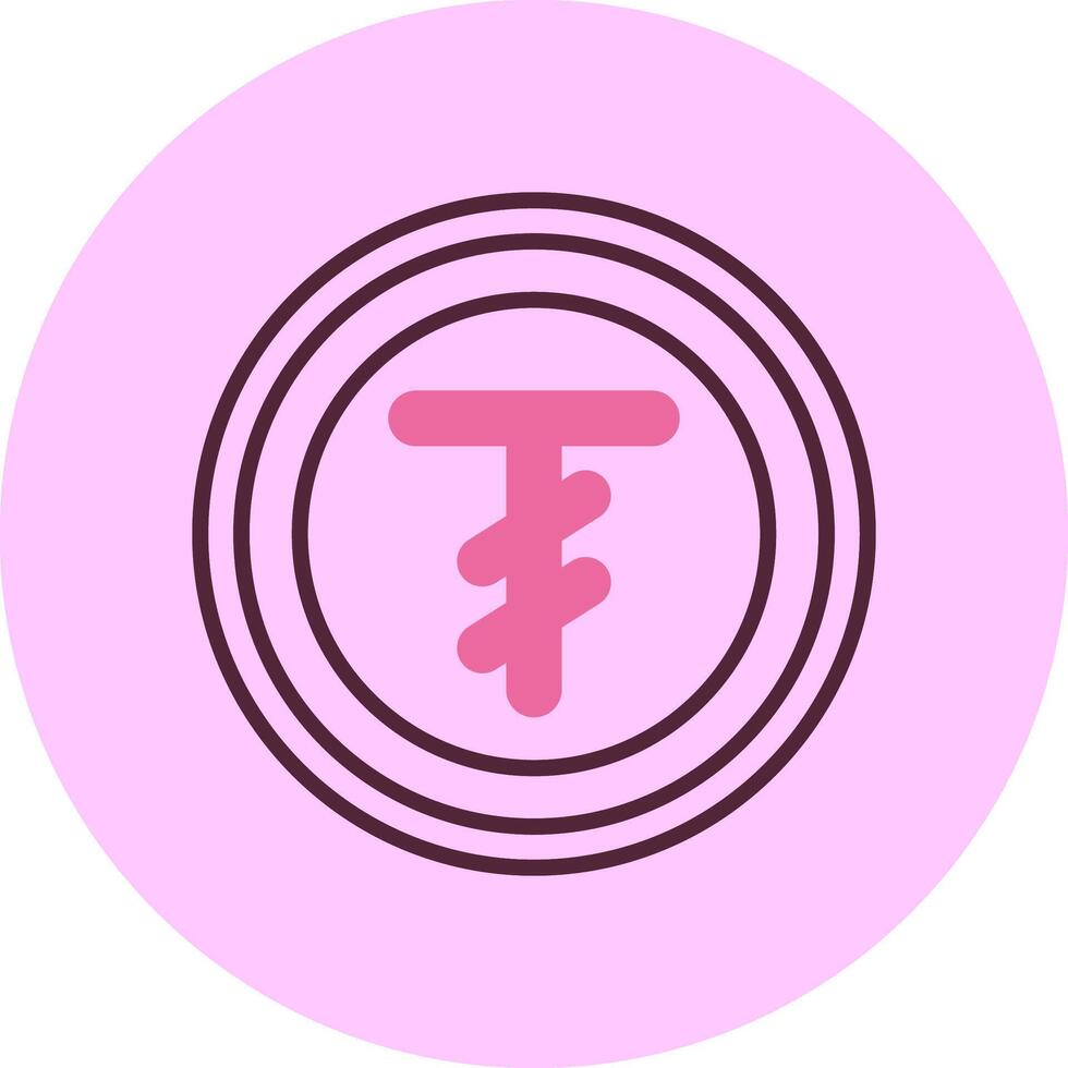 Mongolian Tugrik Sign Minimal Mix Circle Icon vector