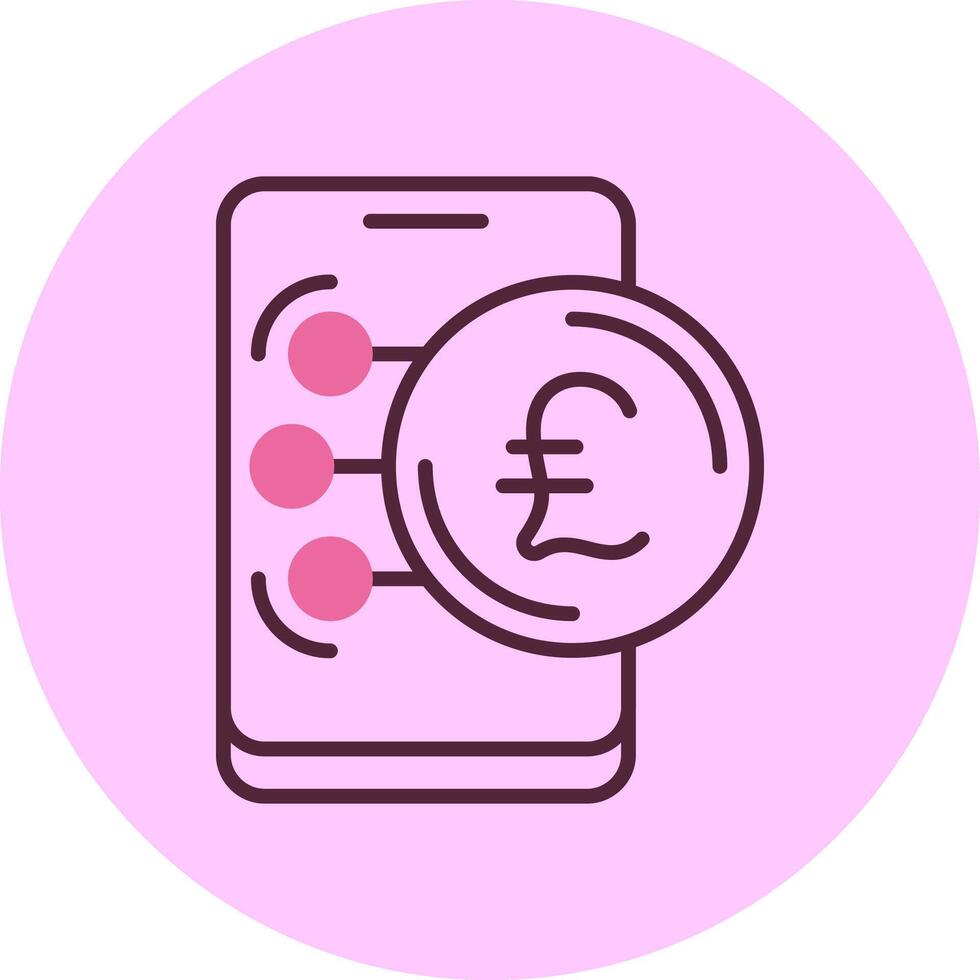 Italian Lira in Mobile Minimal Mix Circle Icon vector