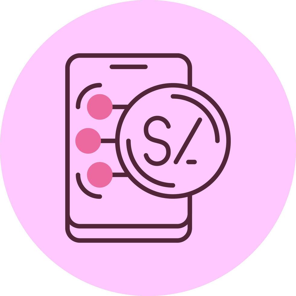 Peruvian Sol in Mobile Minimal Mix Circle Icon vector