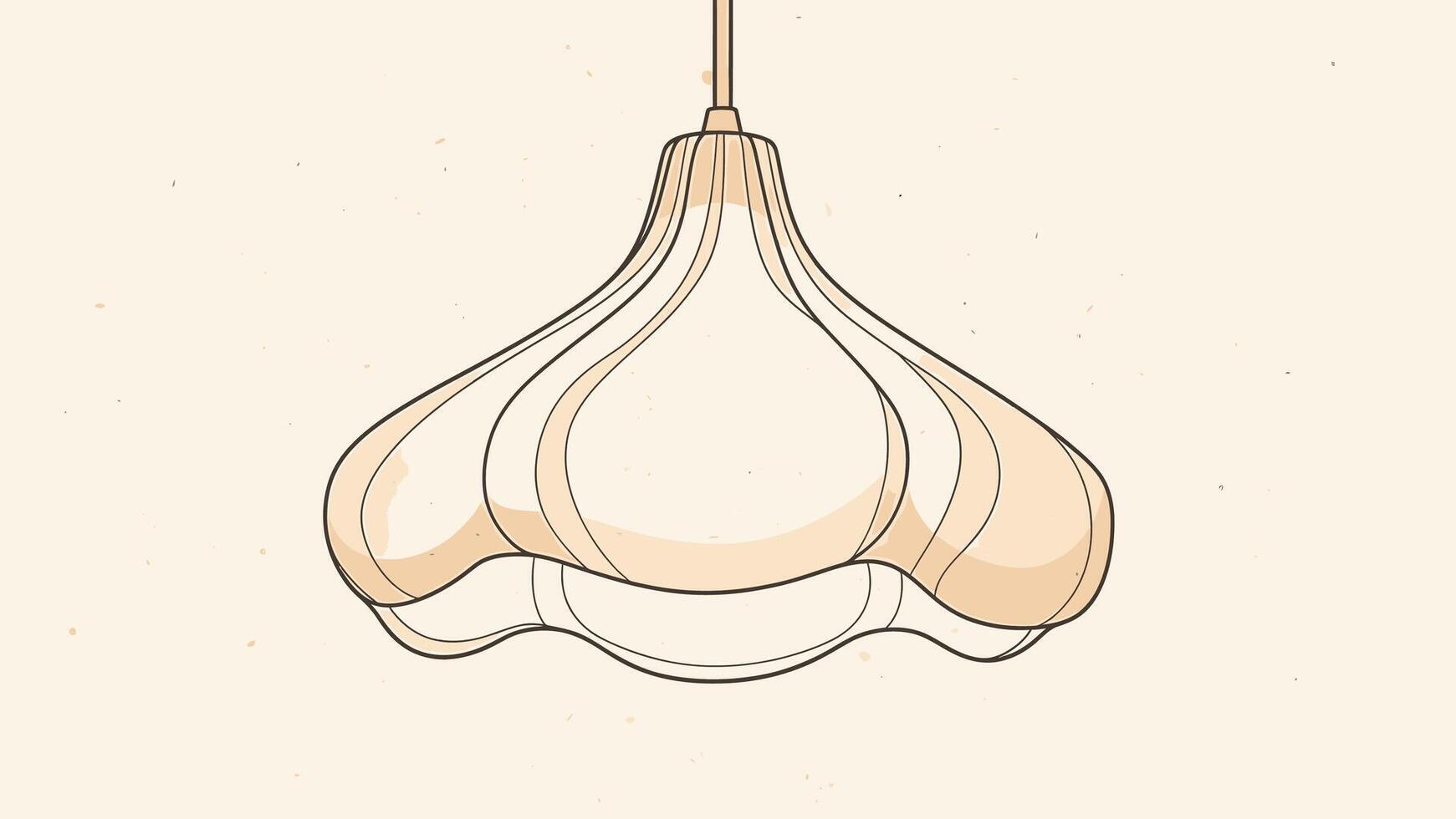 A drawing of a hanging lamp with a white background vector