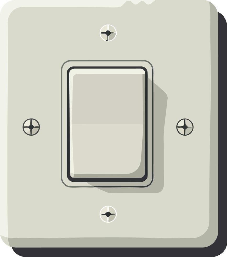 Light switch on beige wall plate minimal design illustration for home and office use vector