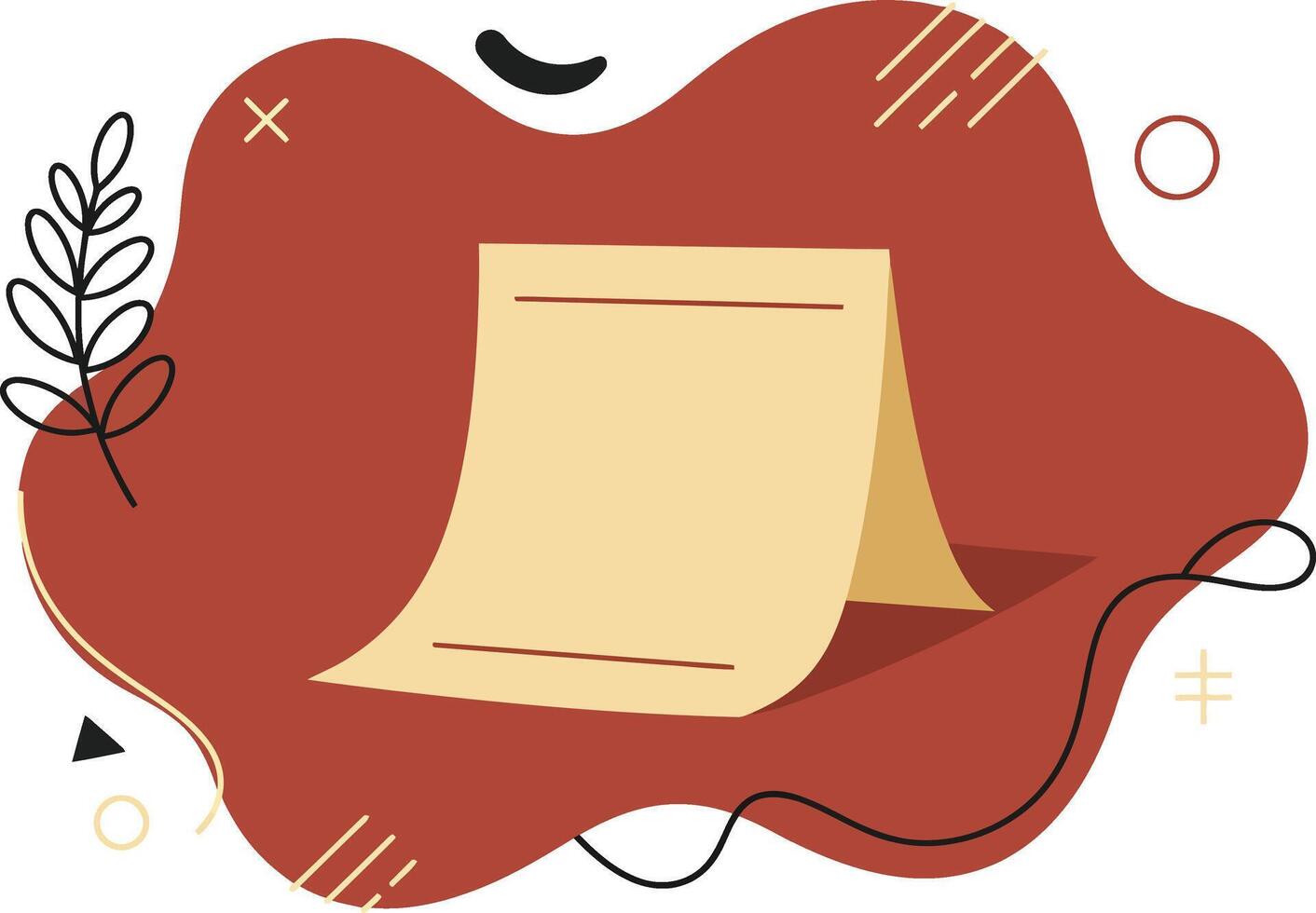Blank sticky note with red abstract splash background illustration for reminders and notes organization vector