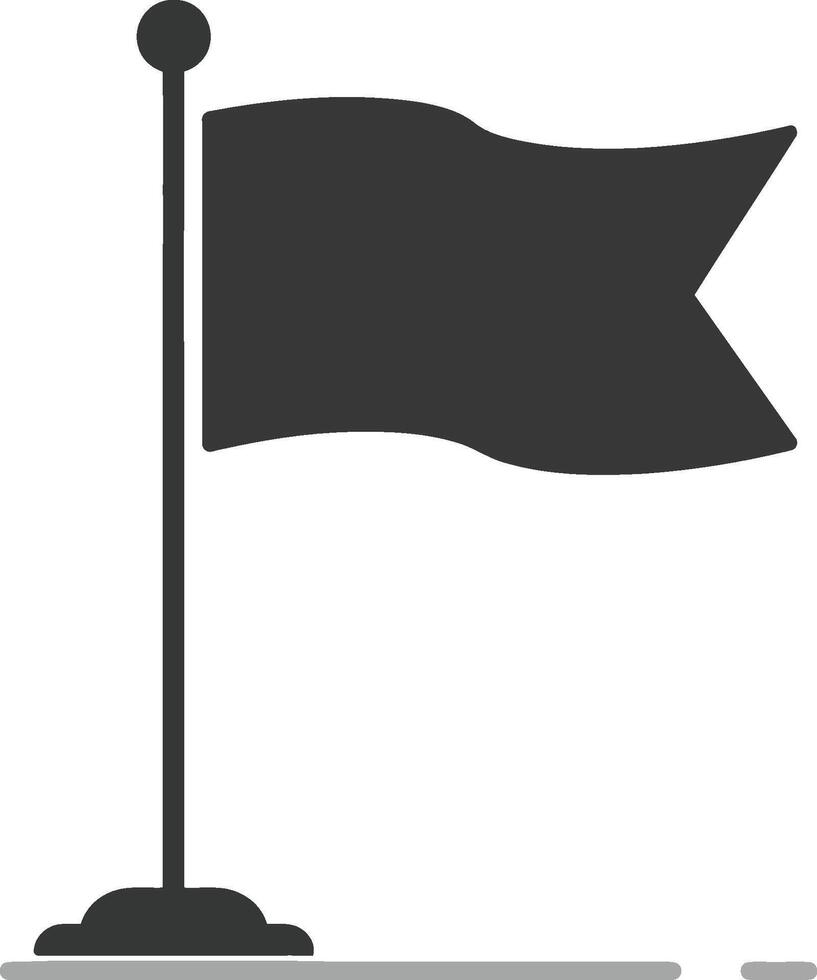 Flag on pole silhouette illustration with simple design and clean lines for graphic use vector