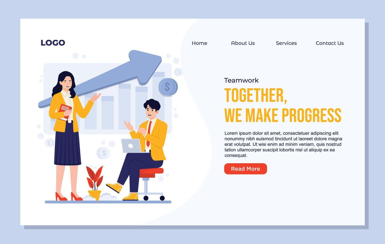 Teamwork illustration for business vector