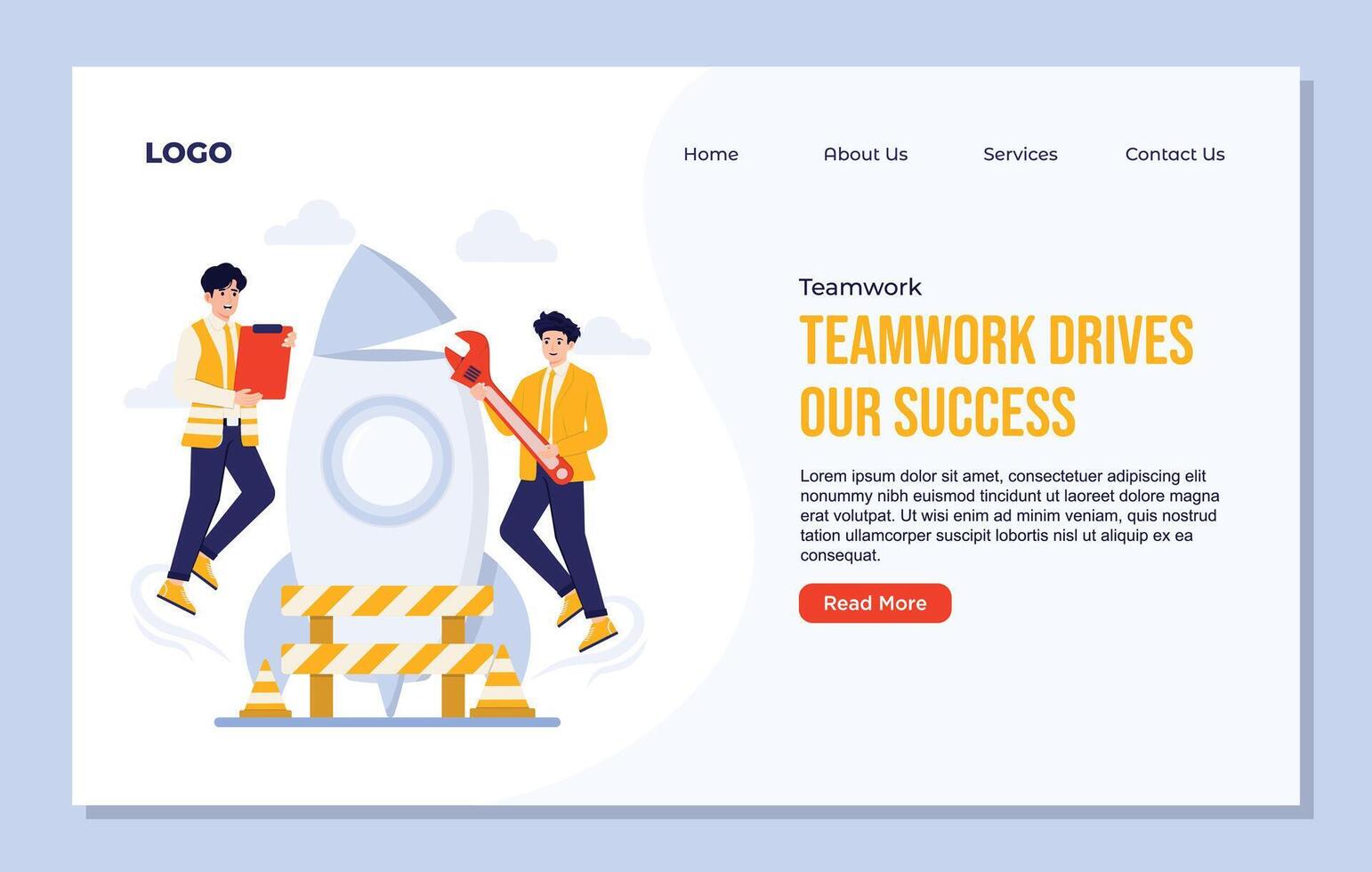 Teamwork illustration with professionals collaborating vector