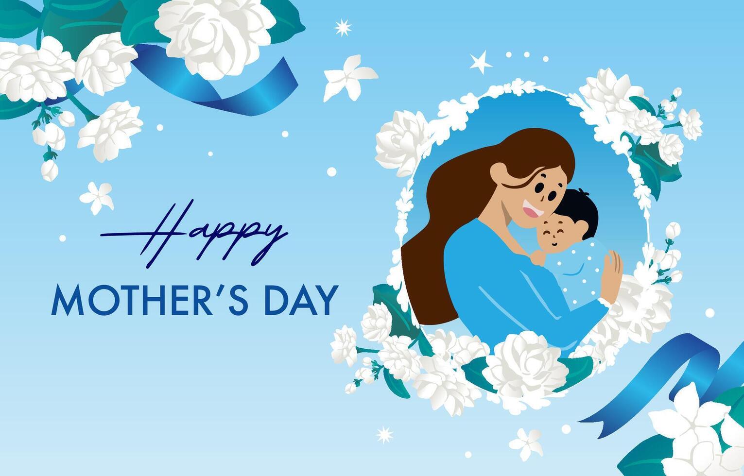Mother and child illustration for Mother's Day vector