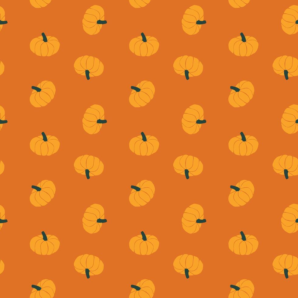 Minimalist autumn Jack be little pumpkin squash illustration fall theme seamless pattern vector