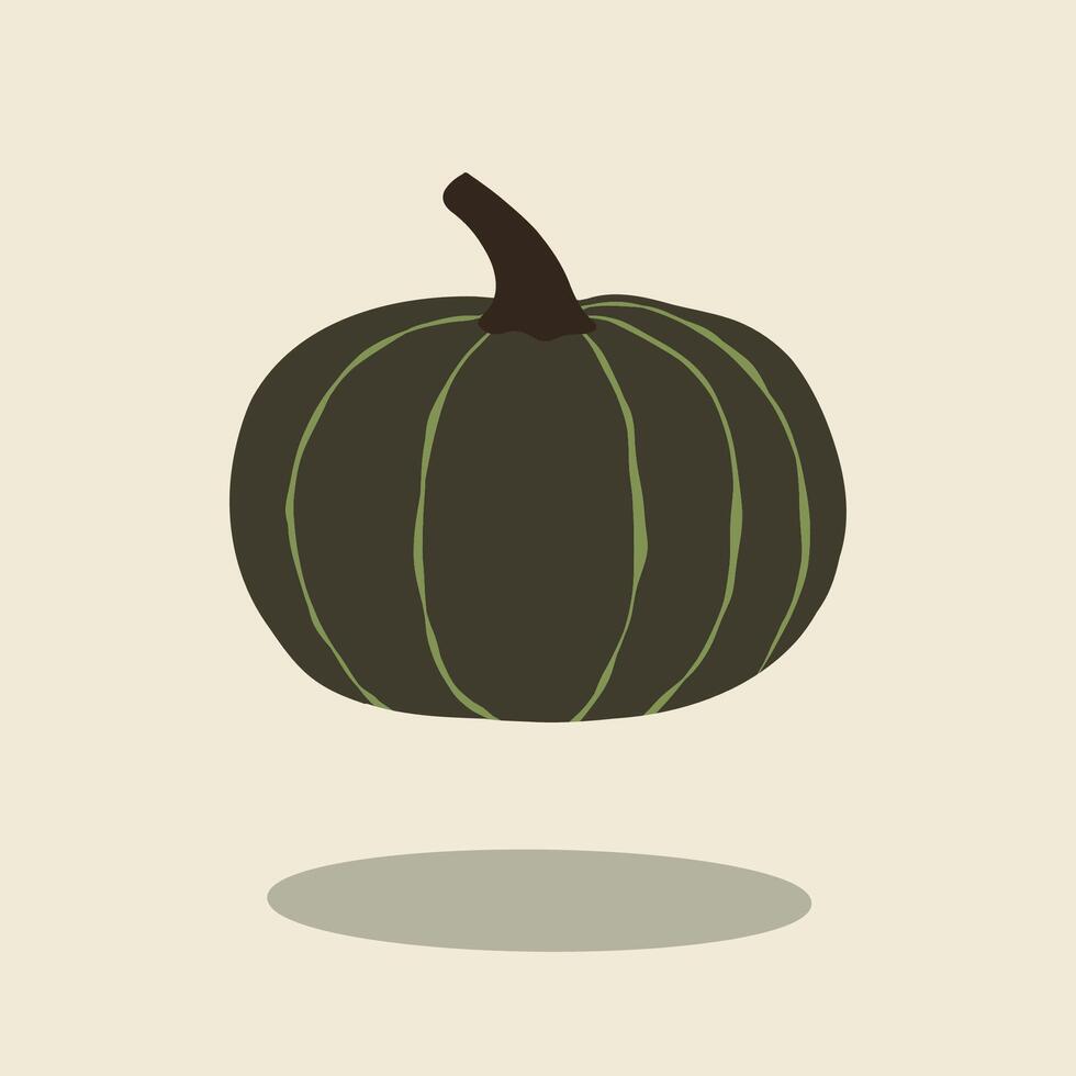Minimalist autumn cha cha kabocha pumpkin squash illustration fall theme vector