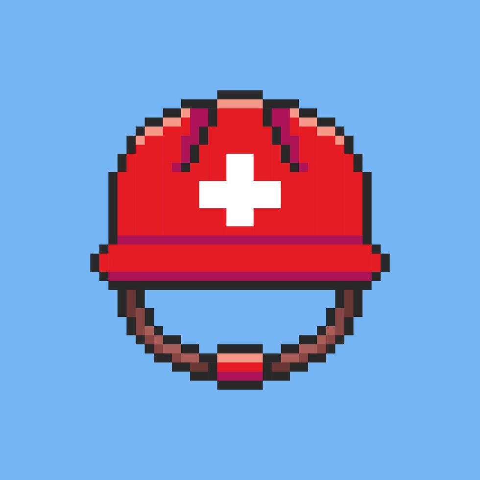 Pixel art Rescue Helmet game asset design vector