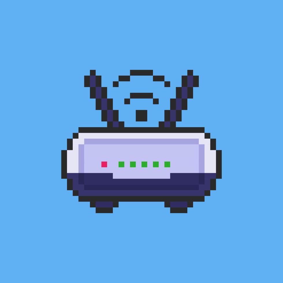 Pixel art WiFi Router game asset design vector