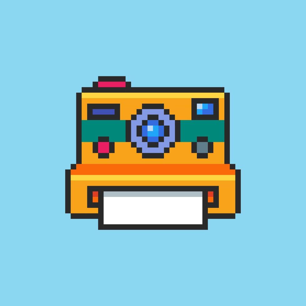 Pixel art Polaroid Camera game asset design vector