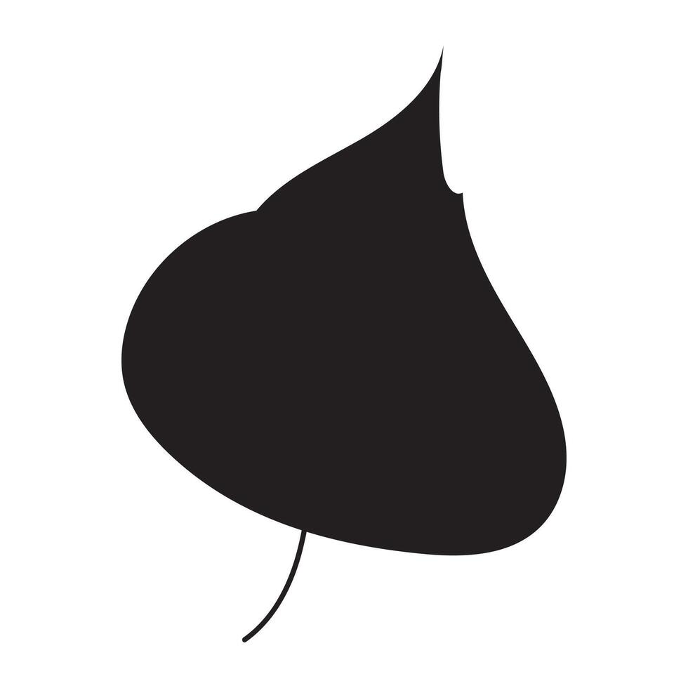 Black silhouette of abstract tree leaf. Single element.. vector