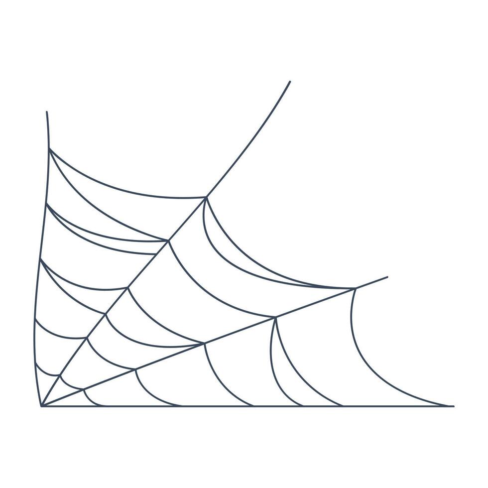 Spider web icon isolated on white. Black halloween element. vector
