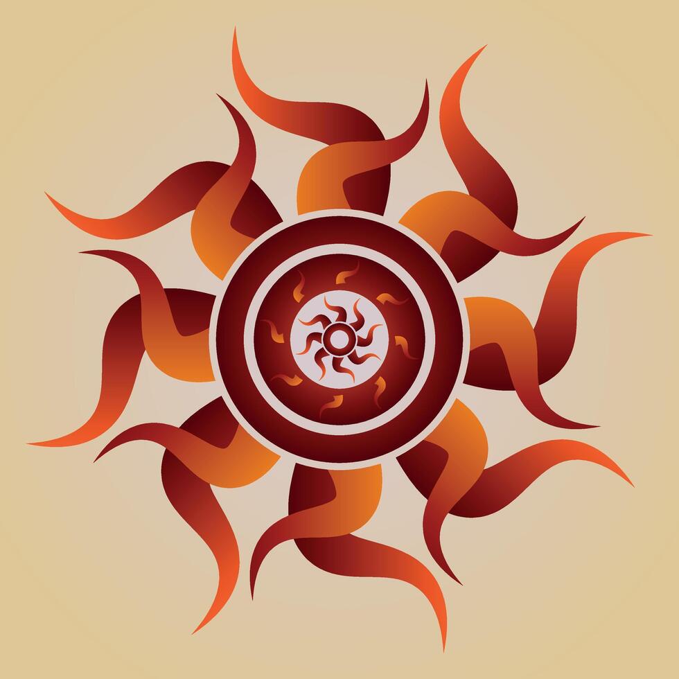 a sun with a swirl pattern on it vector