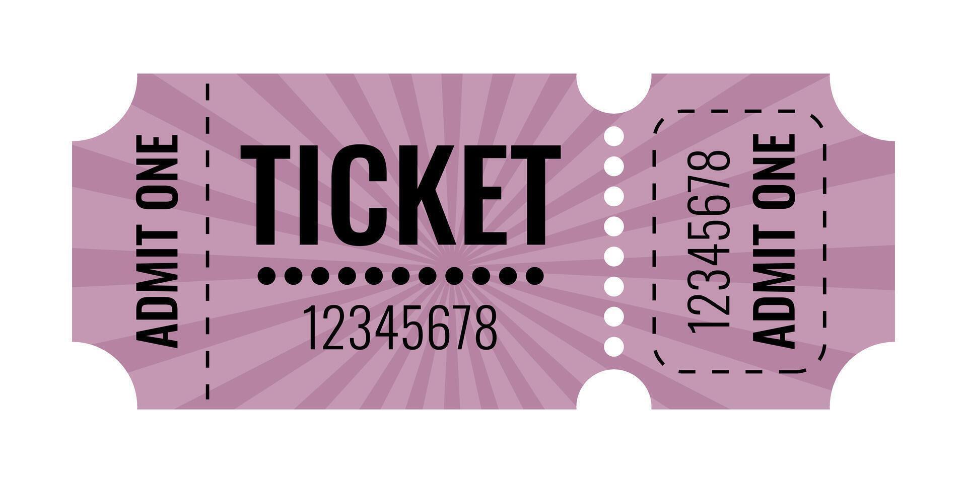 Vintage retro ticket template for events and shows vector