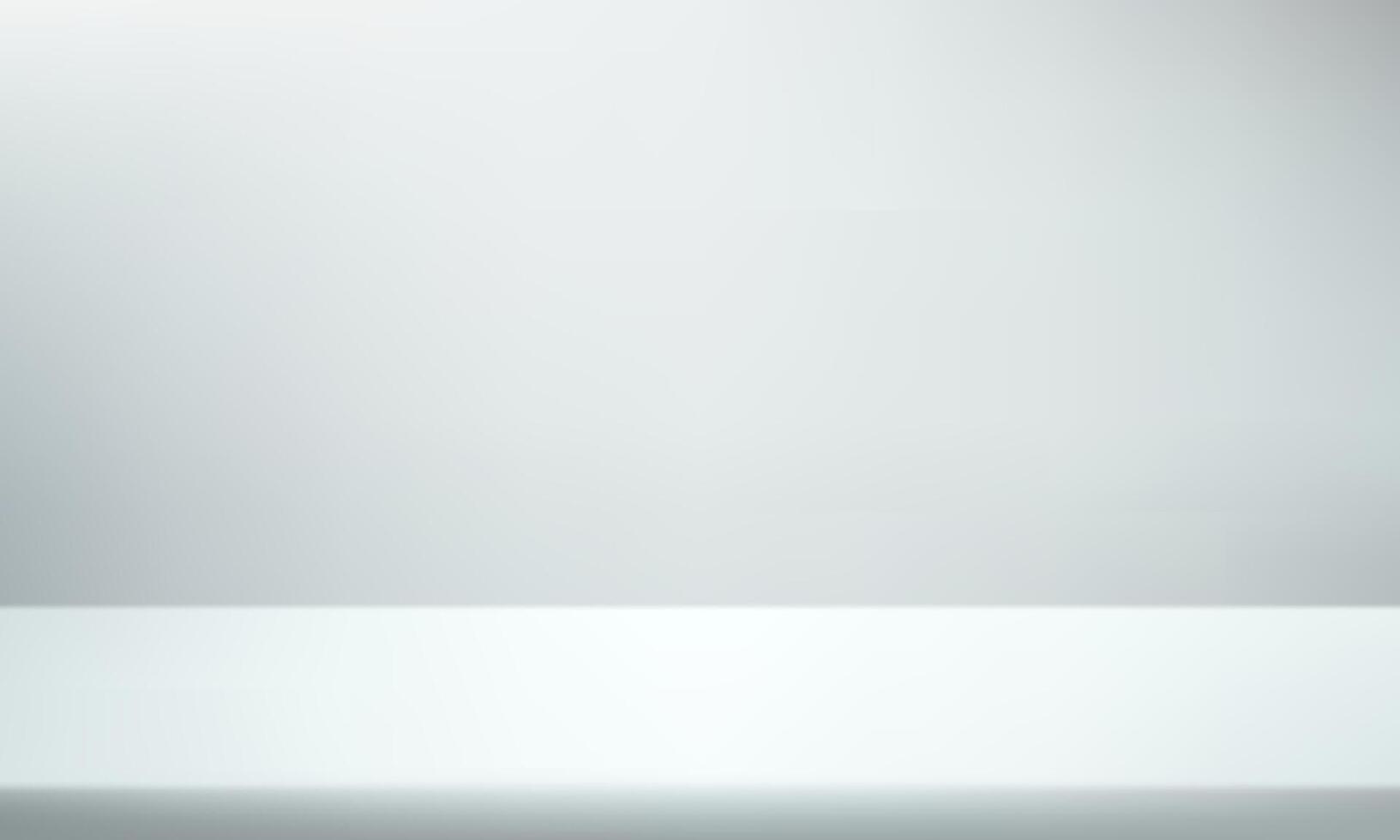 Empty white and gray studio room background. Empty Room Studio with table. Space for selling products, backdrop, wallpaper, background, text. Gradient table. illustration. vector