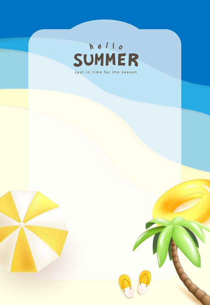 Illustration of summer beach elements vector