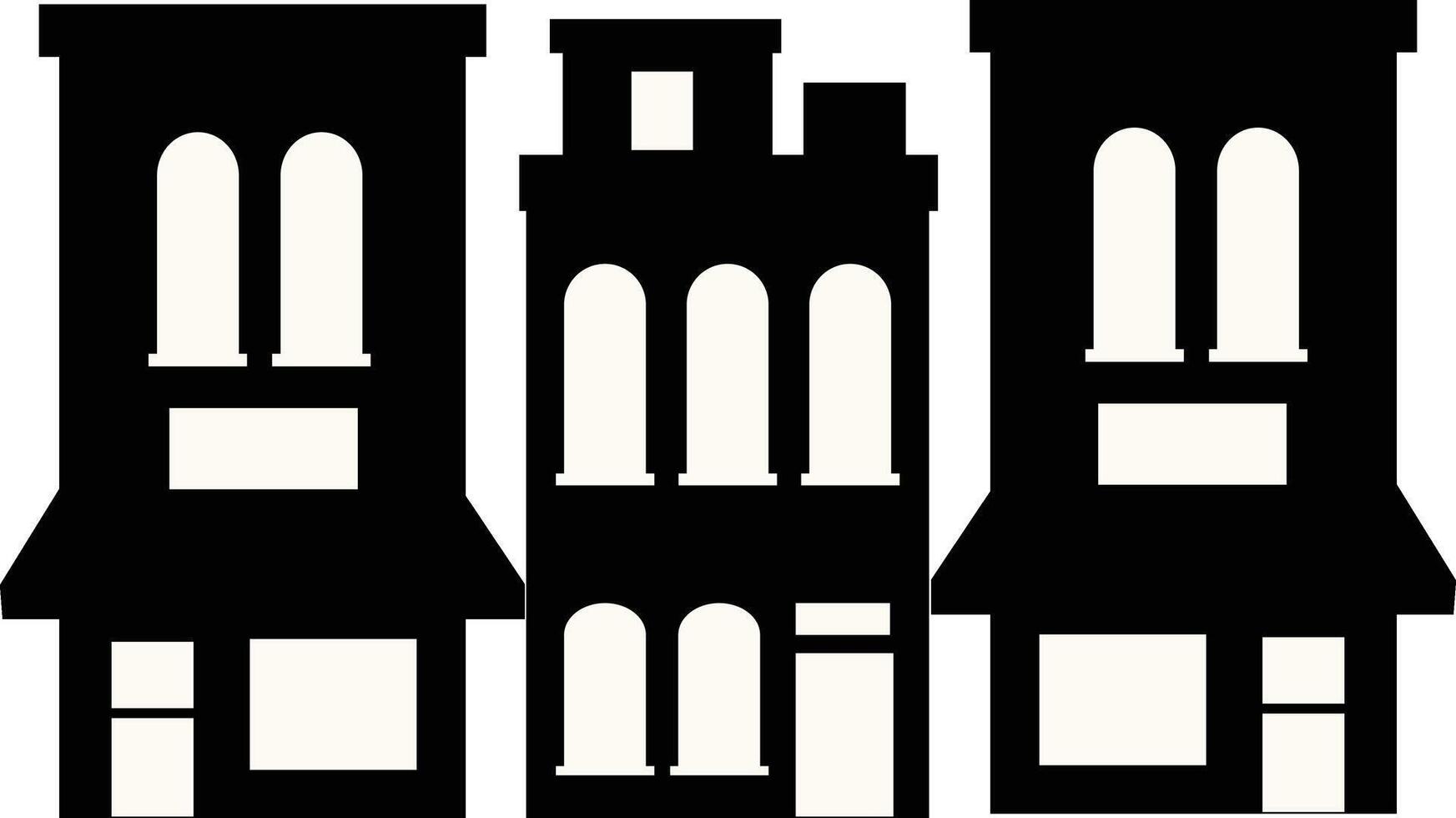 Black Silhouette of Cityscape Skyline in Flat Design vector