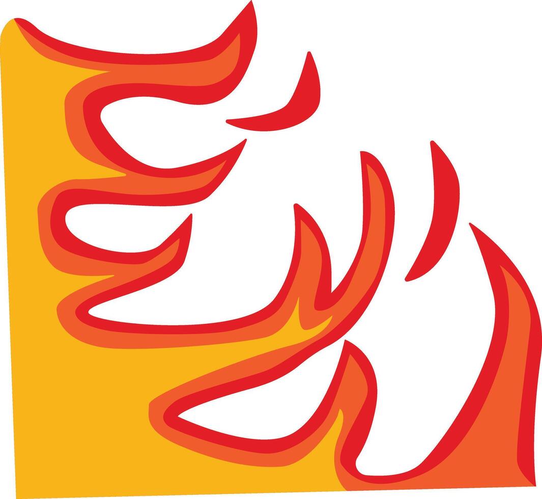 Cartoon Flame Illustration. Campfire Element. Isolated on White Background. vector