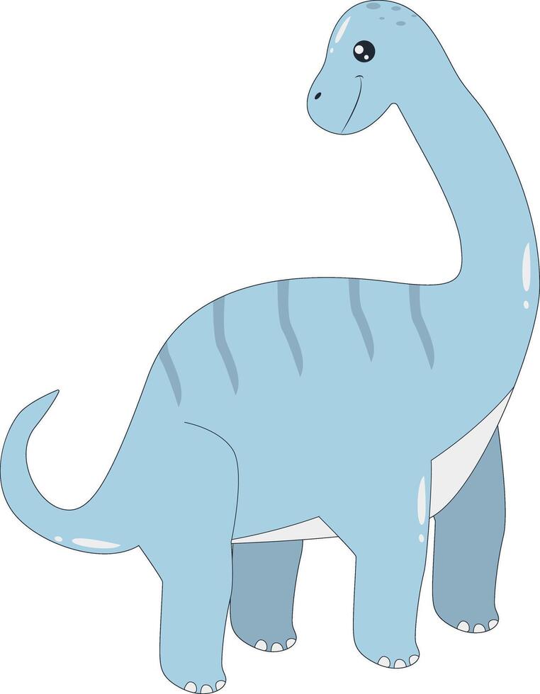 Cute Colorful Dinosaur with Flat Cartoon Design vector