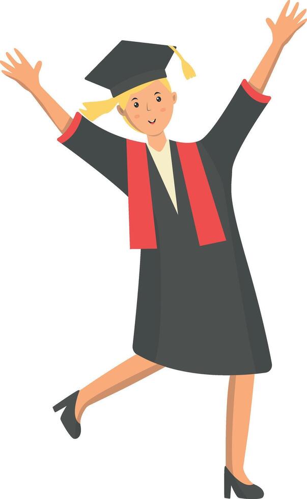 Happy Woman Graduation at University vector