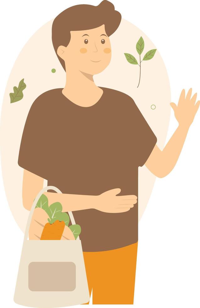 Green Lifestyle Man Character vector