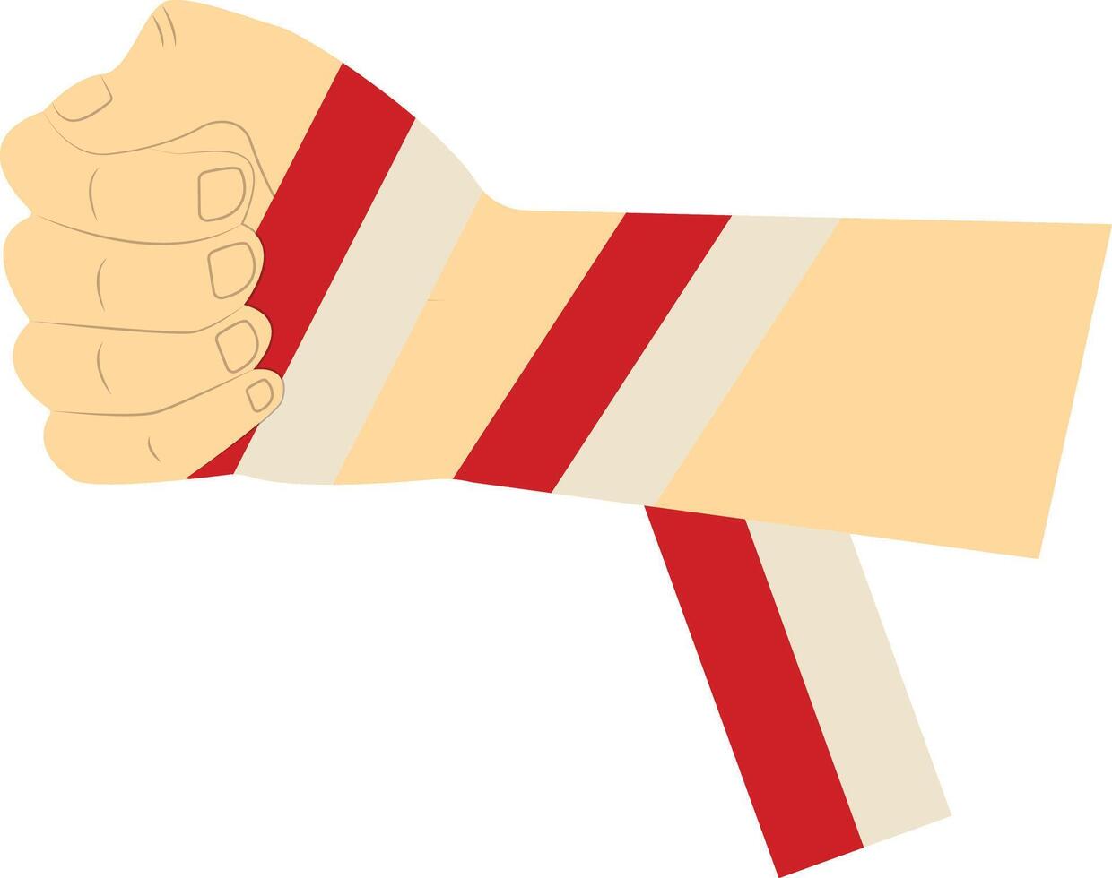 Hand Carrying Indonesian Flag with Cartoon Concept. vector