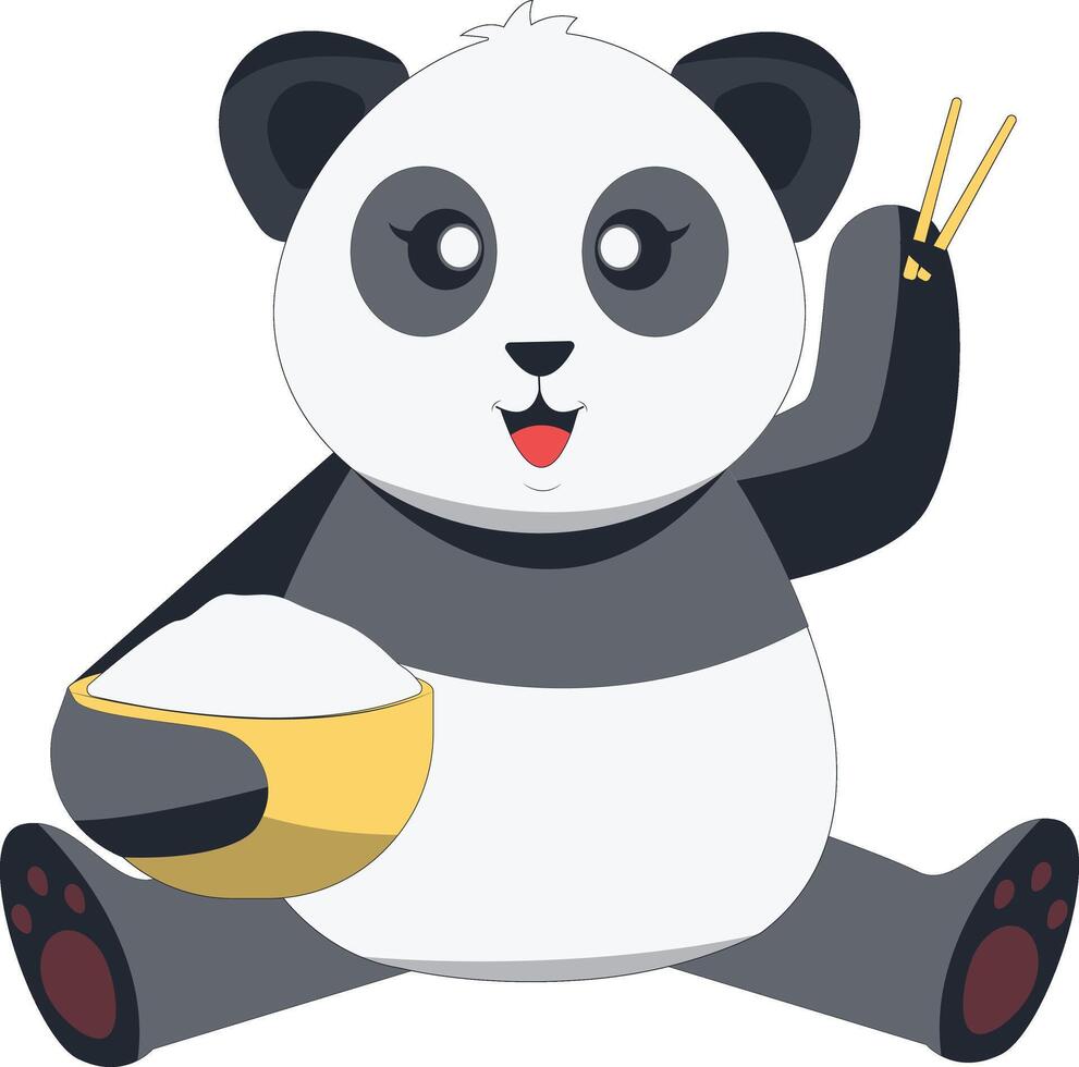 Cute Baby Panda. vector