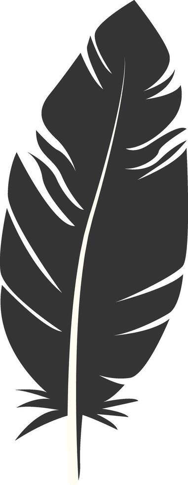 Silhouette of Majestic Feather. vector