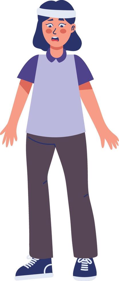 Girl Injury Character with Cartoon Style vector
