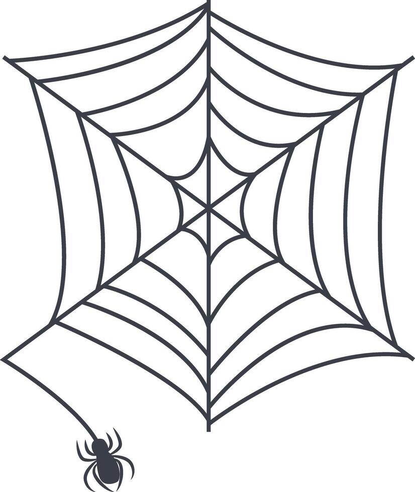 Spider Web Icon in Simple Decoration. Isolated on White Background. vector
