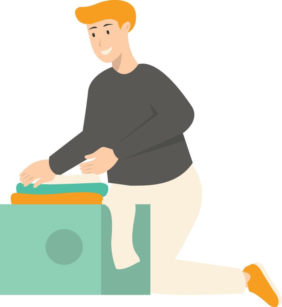Man Volunteers Character on White Background vector