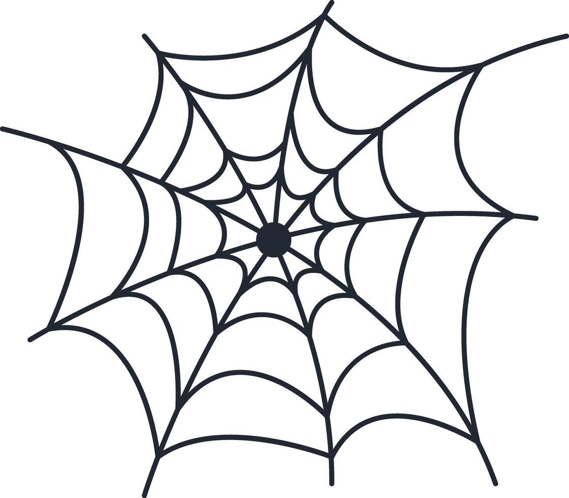 Hand Drawn Halloween Spider Web with Flat Design vector