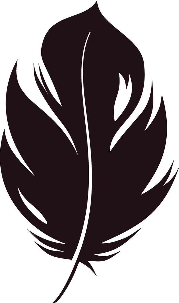 Bird Feather Silhouette. Isolated on White Background vector
